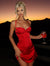 Women's Satin Sweetheart Neckline Mini Dress – Ruched Bust Spaghetti Strap Slip Dress